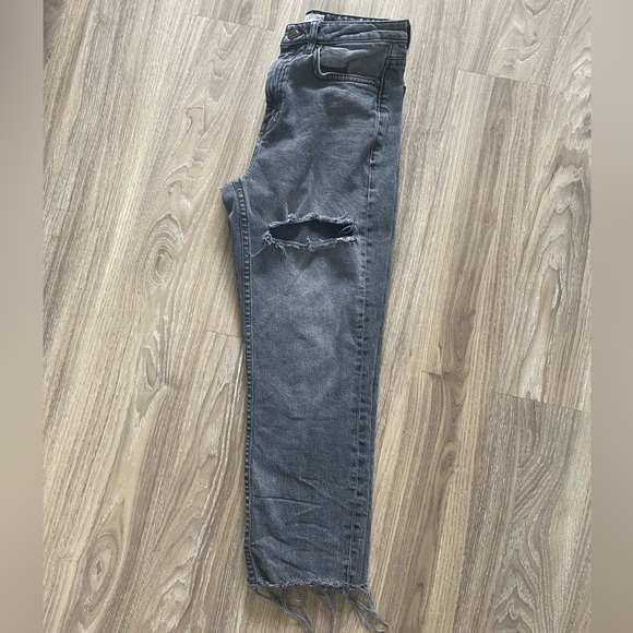 Topshop Straight Grey Jeans - Picture 2 of 5